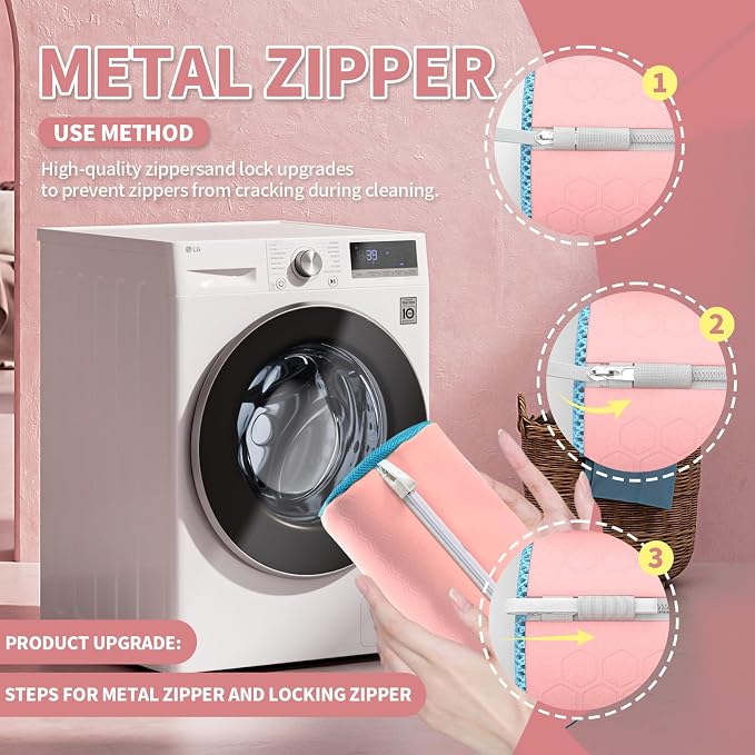 Upgrade Strong Clean Siliconic Shoe Washing Machine Bag 2 Pcs, XXXL Honeycomb - Image 6