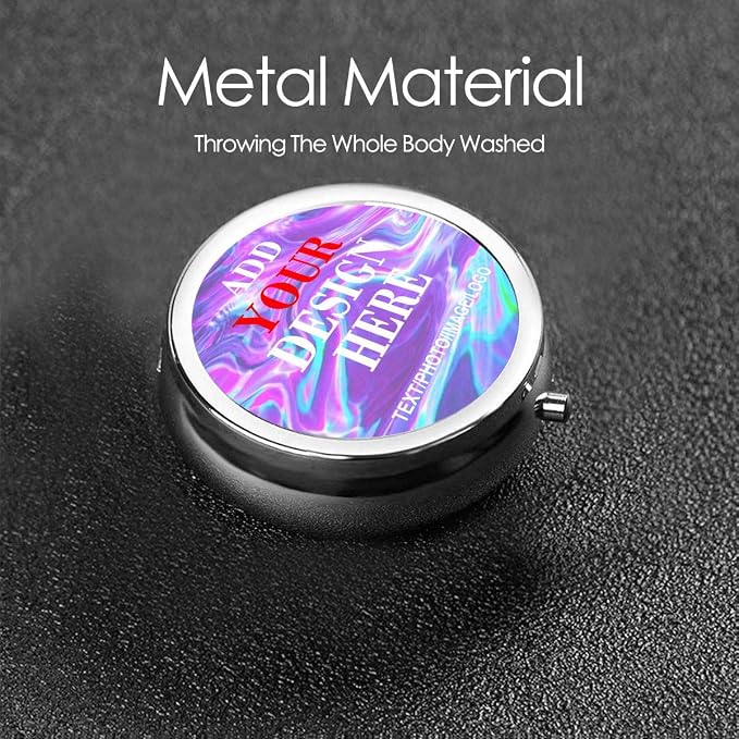 Custom Round Pill Case, Personalized Name/Photo Decor Travel Jewelry Organizer - Image 5