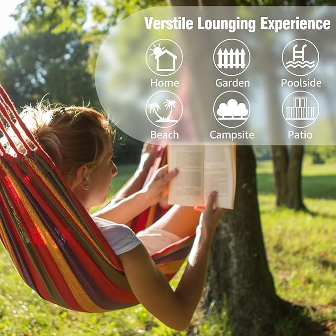 ANYOO Cotton Hammock Portable Camping Hammocks - Image 4