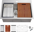 POPFLY 25 Inch Drop In Kitchen Sink, 25×18 Drop In Workstation Sink 18-Gauge by POPFLY