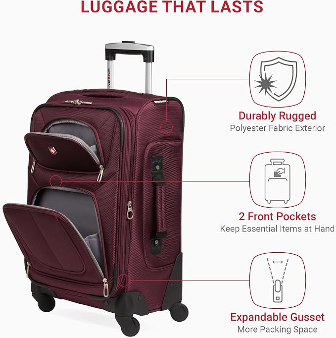 SwissGear Sion Softside Expandable Luggage, Carry-On 21-Inch - Image 4