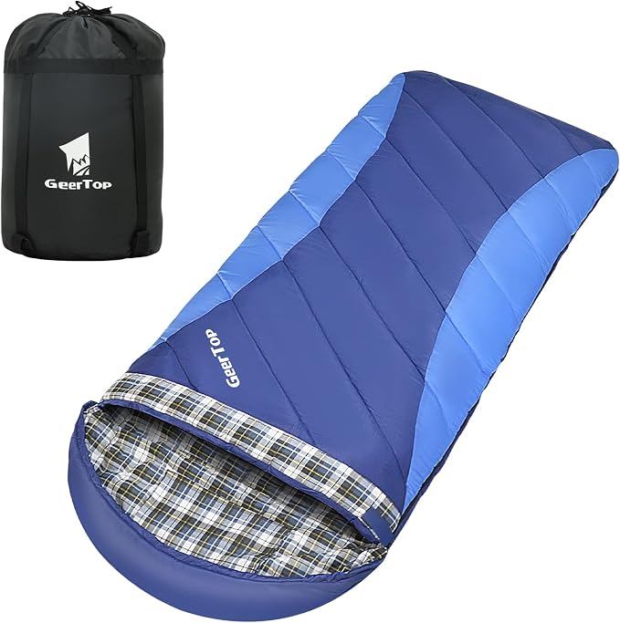GEERTOP Flannel Sleeping Bag for Adults XXL 4 Season, 0 Degree Sleeping Bag for by GEERTOP