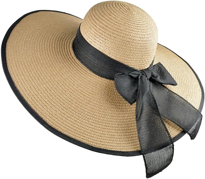 DRESHOW Beach Hats for Women Big Straw Wide Brim Summer Hat Floppy Foldable - Image 7