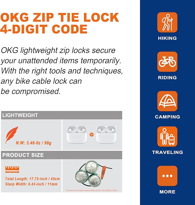 OKG 4-Digit Combination Zip Tie Lock - Image 4