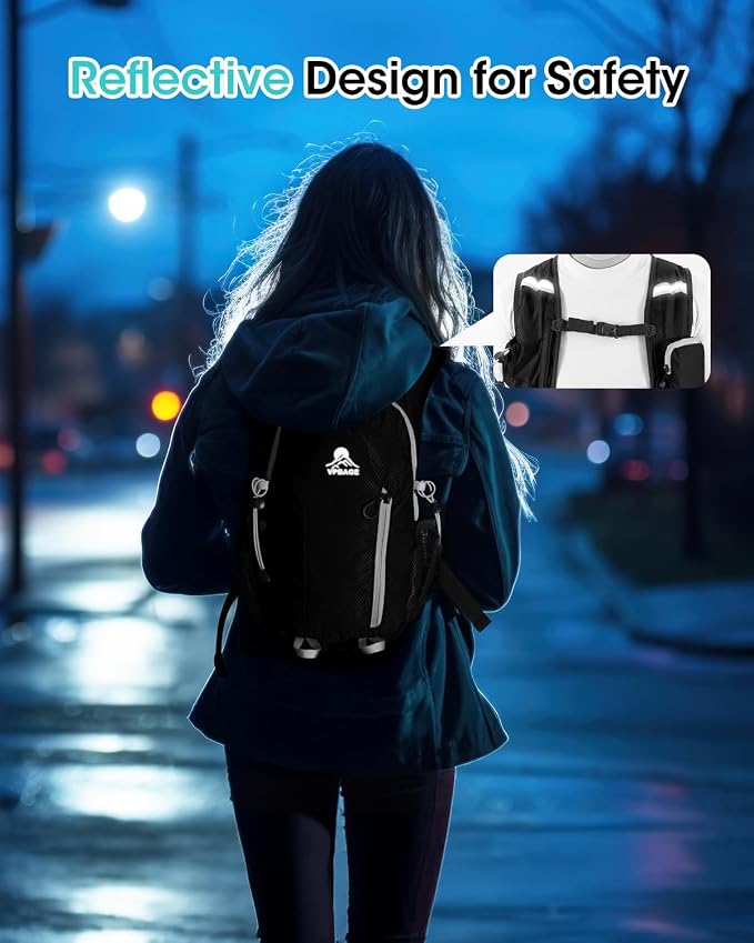 Small Hiking Backpack with Front Phone Holder, Packable Back pack with Chest - Image 8