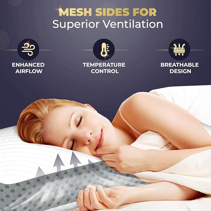 Royal Therapy Memory Foam Pillow, Queen Pain Relief, Neck and Shoulder - Image 3
