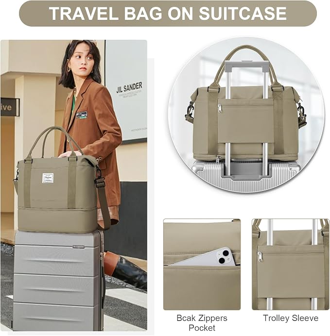 Travel Duffel Bag, Sports Tote Gym Bag, Shoulder Weekender Overnight Bag - Image 2