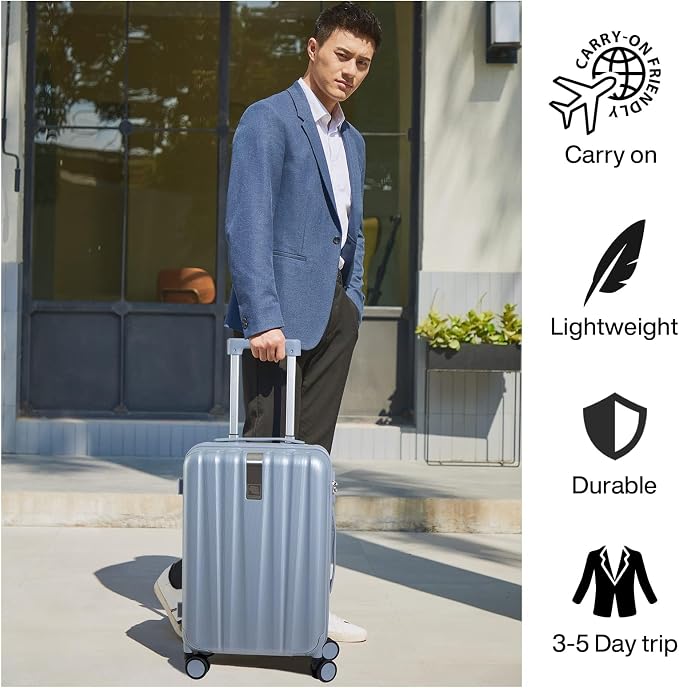 Hanke 20 Inch Carry On Luggage 22x14x9 Airline Approved Lightweight PC Hard - Image 7