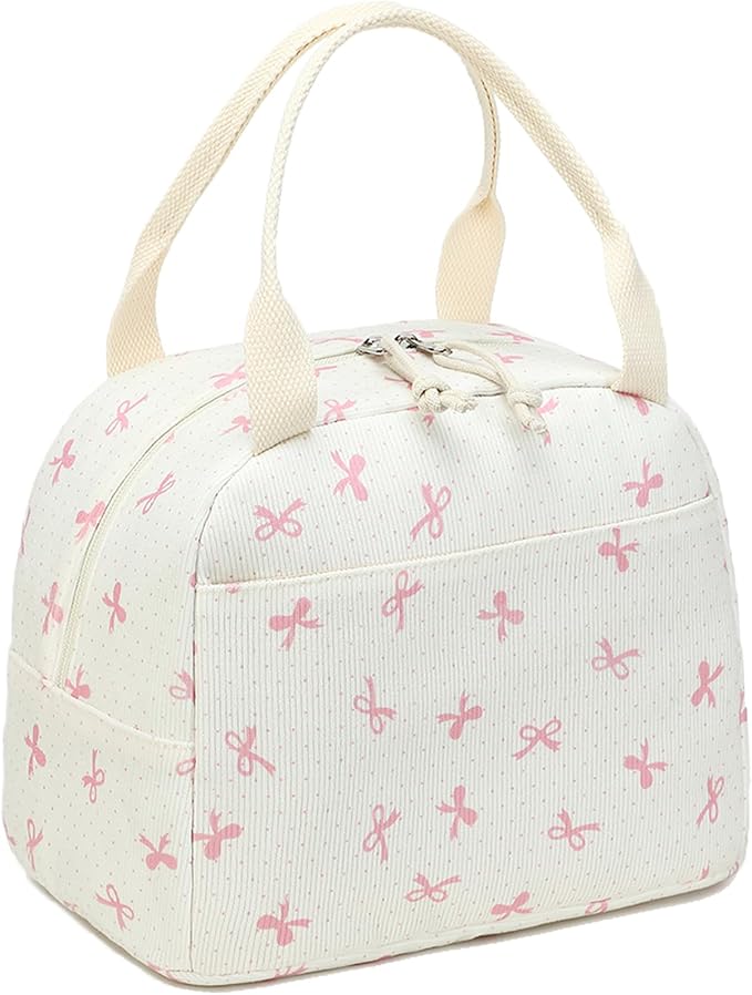 Bluboon Lunch Bag for Women Men Cute Corduroy Lunch Tote Bags Reusable - Image 8