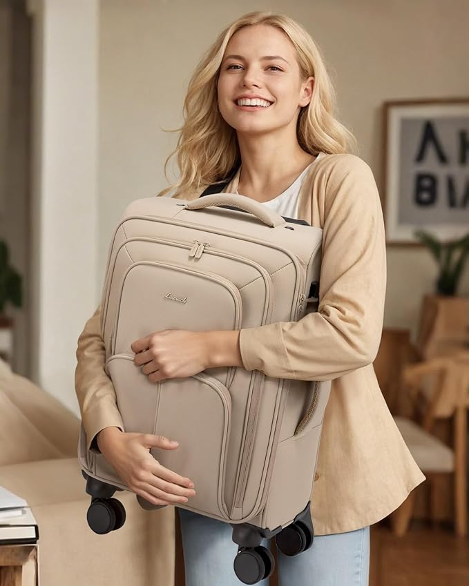 LOVEVOOK Carry On Luggage 22x14x9 Airline Approved, 22 Inch Softside Suitcases - Image 9