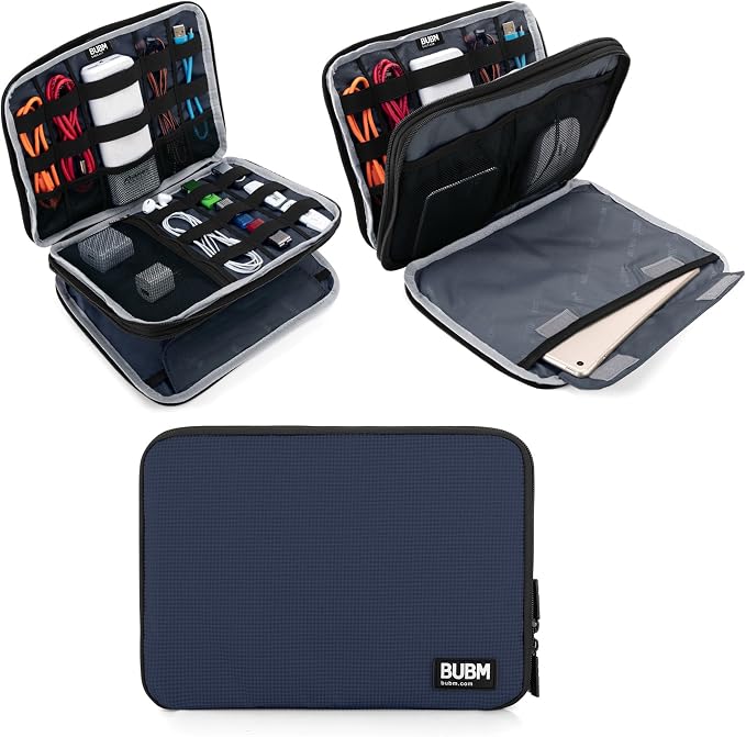 BUBM Double Layer Electronics Organizer, Travel Gadget Bag by BUBM