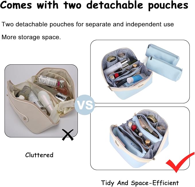 BOYATU Travel Makeup Bag Organizer Cosmetic Bag: 3 Pcs Set Make up Bags - Image 7