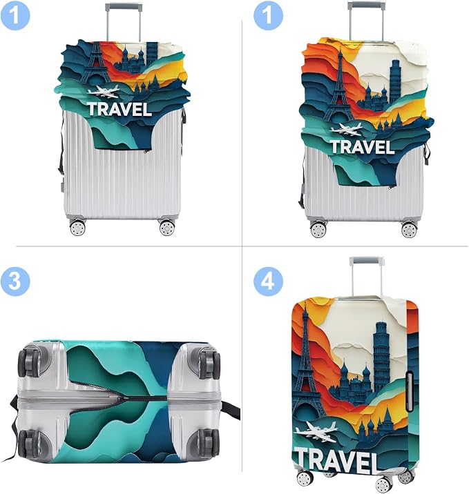 Luggage Cover Washable Suitcase Protector Anti-Scratch, Stretchable Fit - Image 5