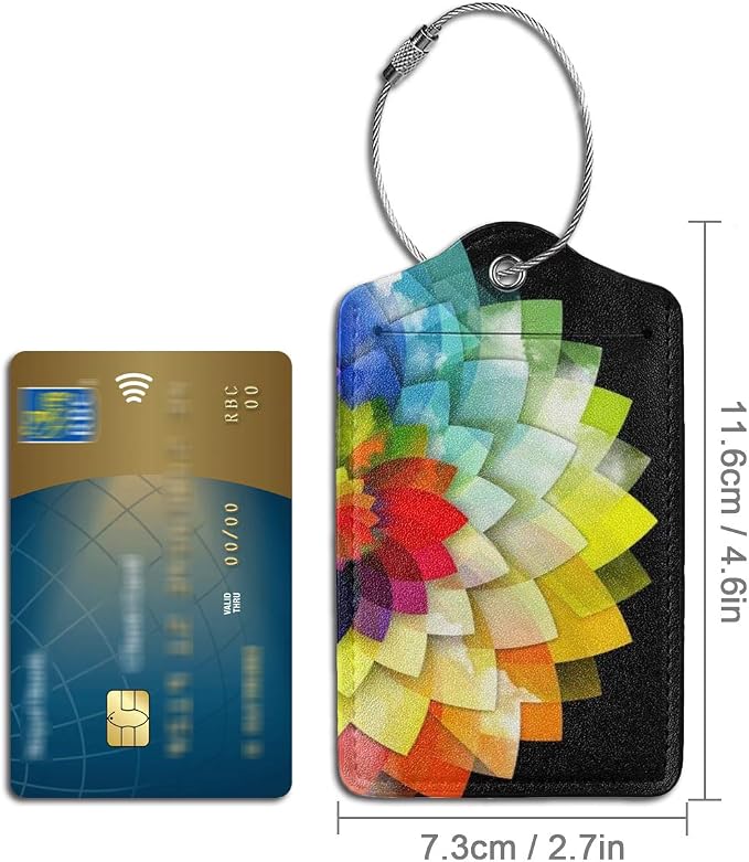 2 Pack Luggage Tag for Suitcase, Cute Unique Leather Suitcase Tags Identifiers - Image 2
