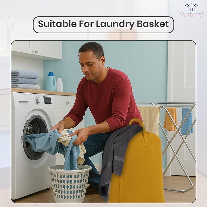 LFH Home Cotton Canvas Large Laundry Bag - Image 5
