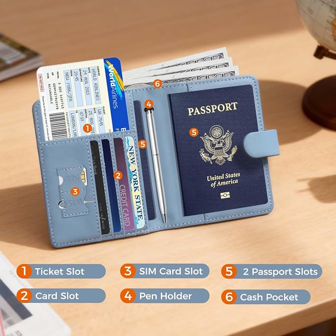 Melsbrinna Premium Leather Passport Holder Covers Case, Waterproof Rfid - Image 2