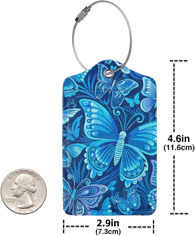 2 Pack Luggage Tag for Suitcase, Cute Unique Leather Suitcase Tags Identifiers - Image 2