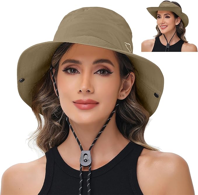 Sun Hats for Women Bucket Hat UV Protection Fishing Hat Wide Brim Safari Hats 2 by ZOORON