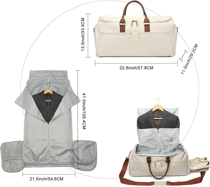Carry On Garment Bag for Travel, Convertible Travel Garment Bag for Men Women - Image 2