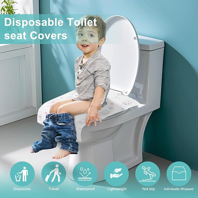 100 Packs Toddler Toilet Seat Covers Disposable, Disposable Toilet Seat Covers - Image 4