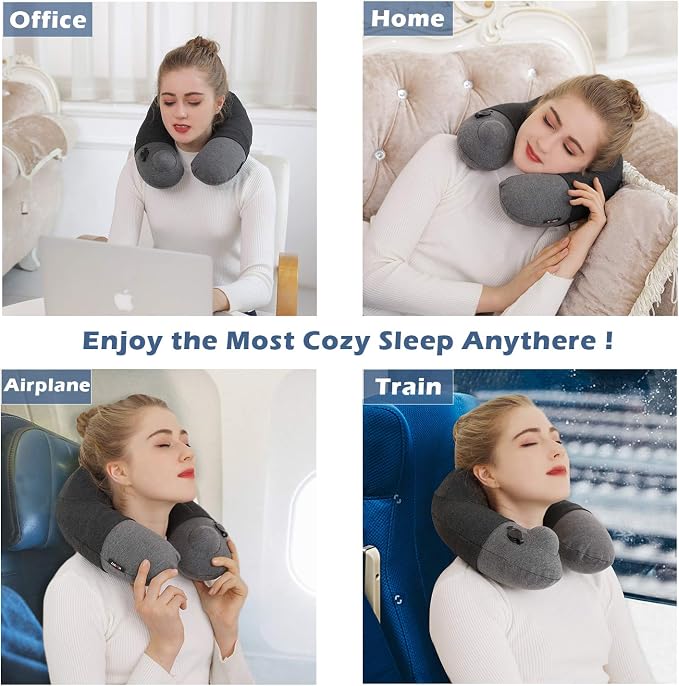 Inflatable Travel Neck Pillow, Best Airplane Neck Pillow - Image 5
