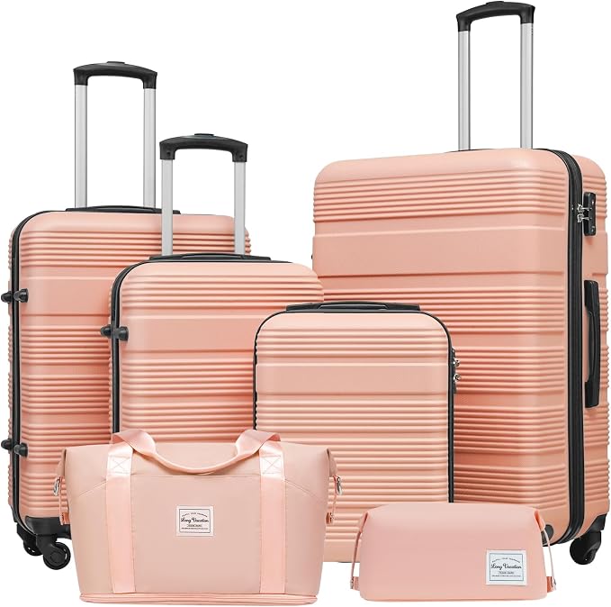 LONG VACATION 6 Piece ABS+PC Hardshell Luggage Set by LONG+VACATION