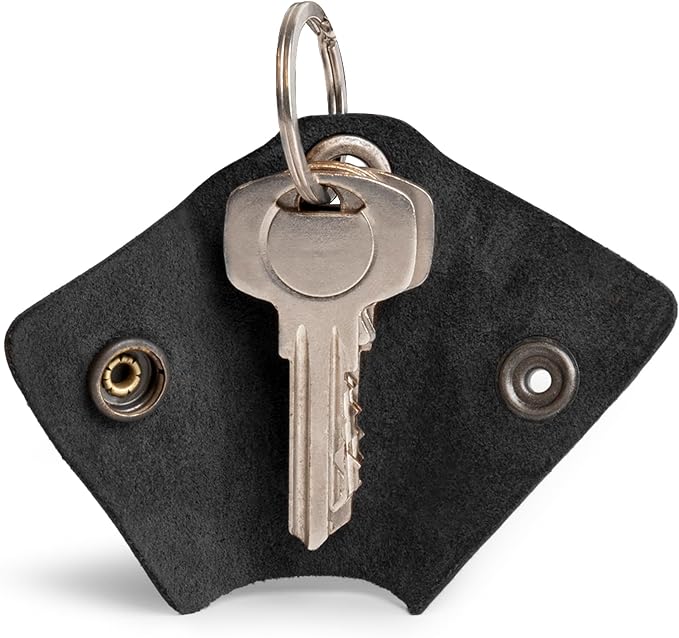 Hide & Drink Full Grain Leather Wrap Keychain, Organizer Snap Closure, Key Ring - Image 2