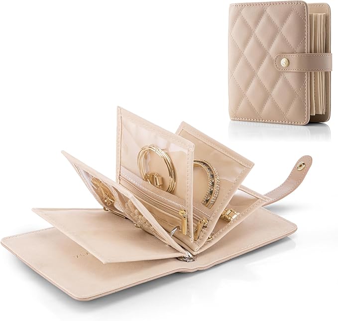 Vlando Travel Jewelry Case, Portable Jewelry Organizer Storage Book by VLANDO