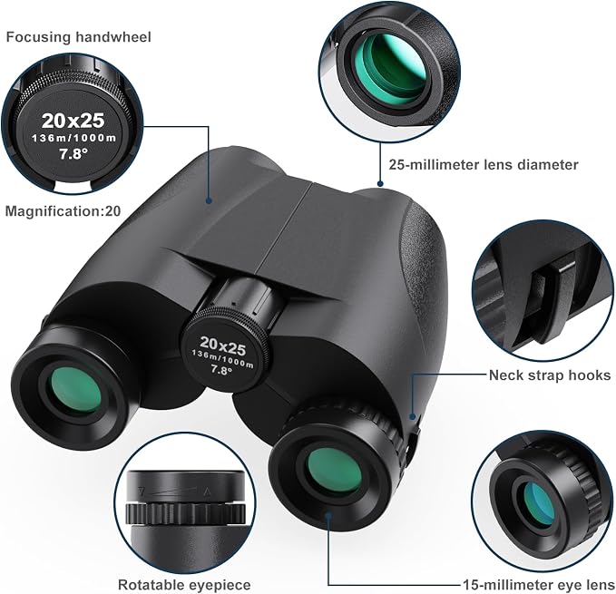 20x25 Compact Binoculars for Adults and Kids, High Power Adults Binoculars - Image 4
