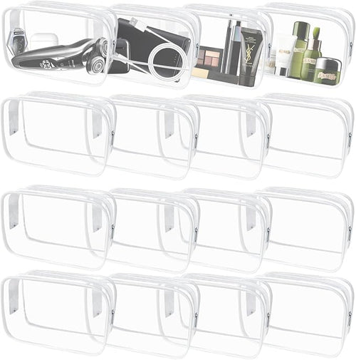 16 Pieces Clear Makeup Bags Bulk, TSA Approved Toiletry Bag by YedsIntu