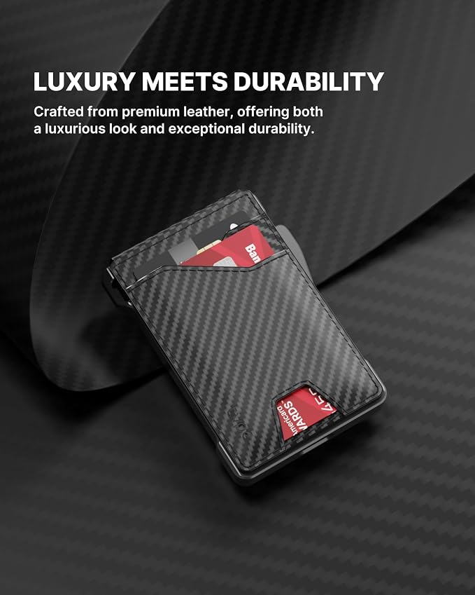 typecase Tactical Wallet for Men Card Holder: Pop Up Card Case, Genuine Leather - Image 5