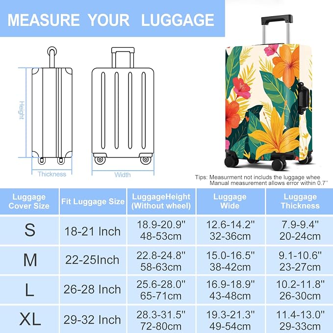 Luggage Cover Washable Suitcase Protector Anti-Scratch, Stretchable Fit - Image 2