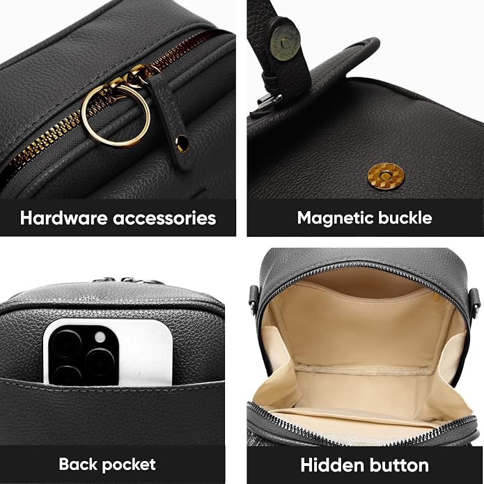 1060 Leather Crossbody Bags for Women Anti-Theft Vegan Purse - Image 6