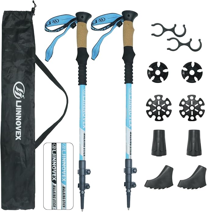 Trekking Poles - Lightweight, Collapsible, Adjustable Hiking Poles by LJINNOVEX