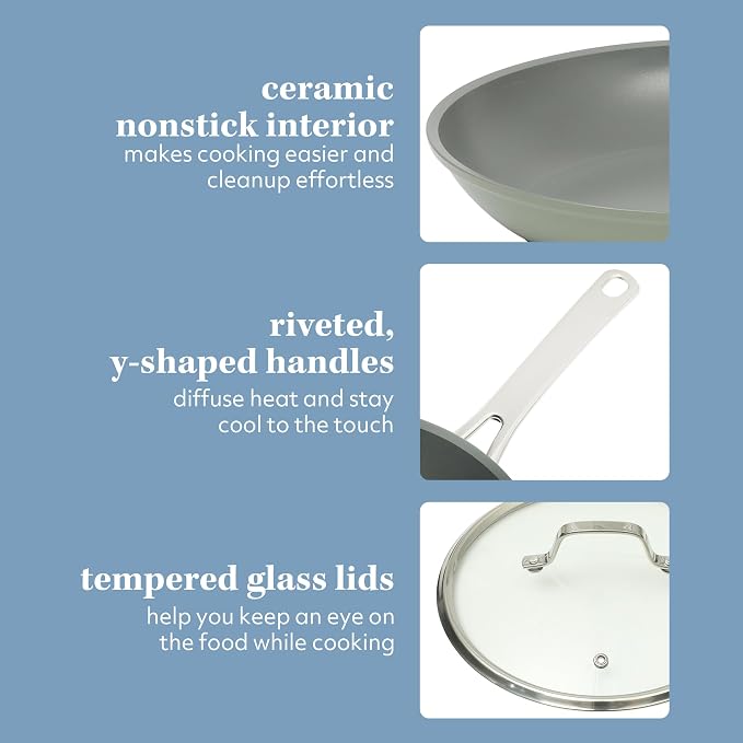 Sur La Table Kitchen Essentials Cool Commune Hard Anodized 10 Piece PFA Free - Image 5