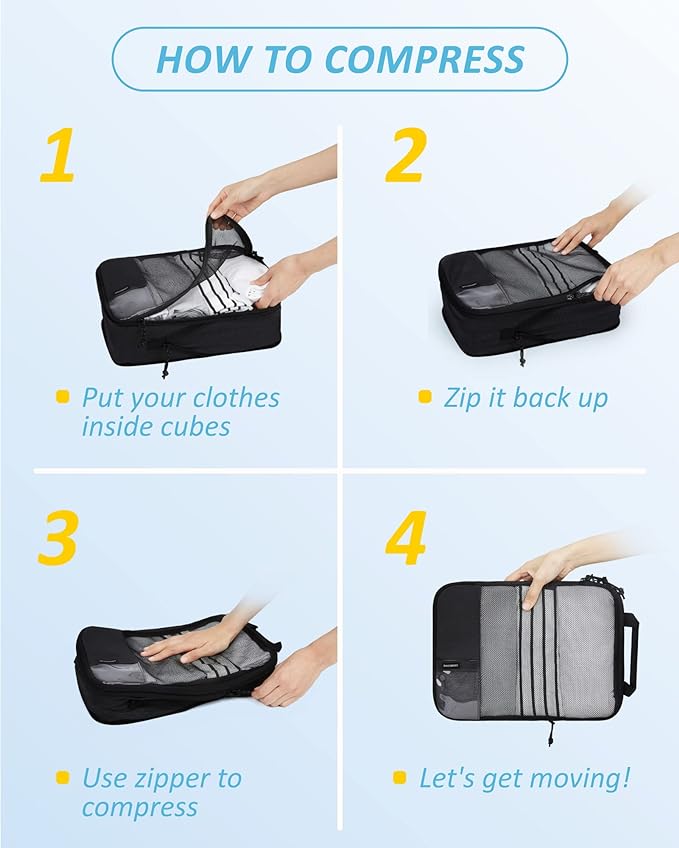 BAGSMART 6 Set Compression Packing Cubes - Image 5
