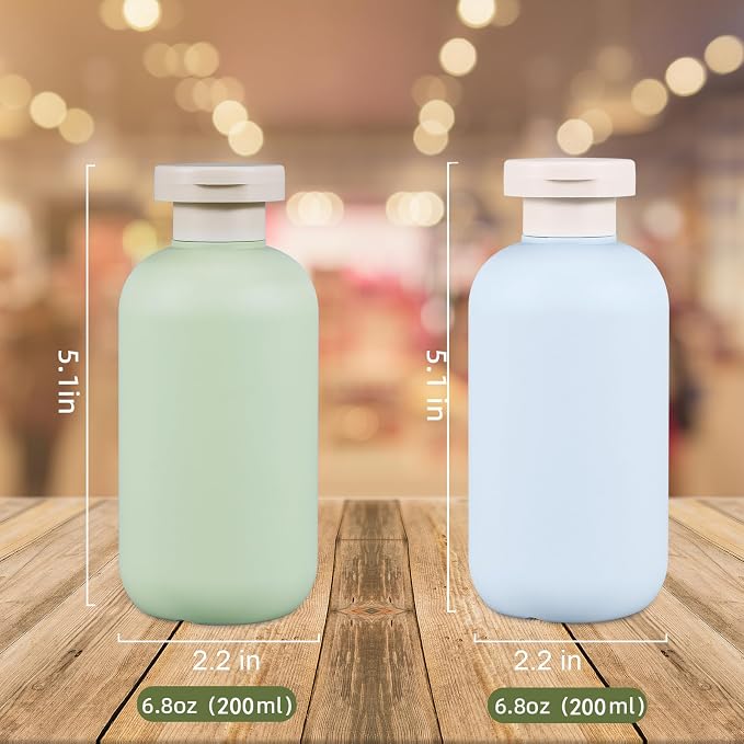 6.8 oz Plastic Travel Shampoo Bottles, Refillable Flip Cap Squeeze Bottles - Image 7