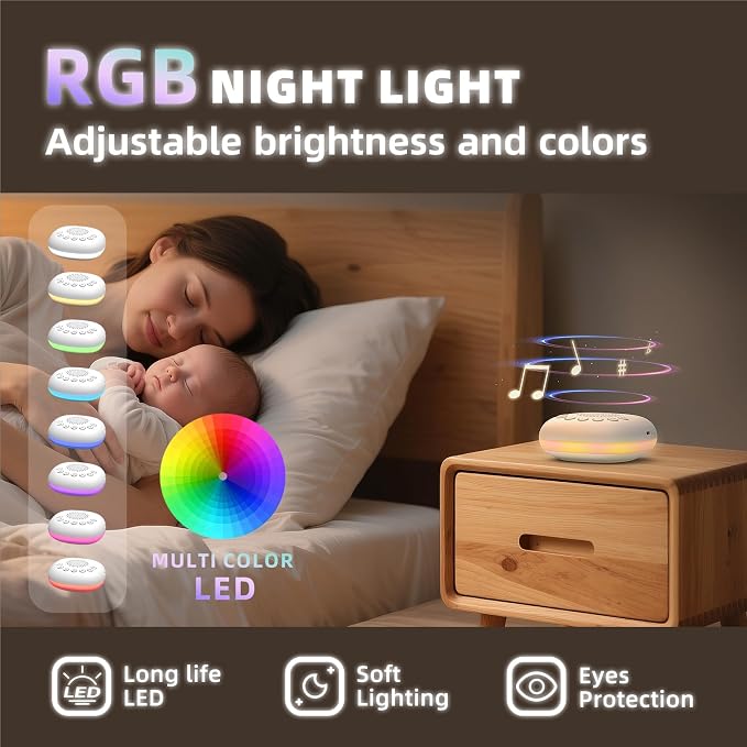 Portable White Noise Machine for Baby Adults, Rechargeable Brown/Pink Noise - Image 4