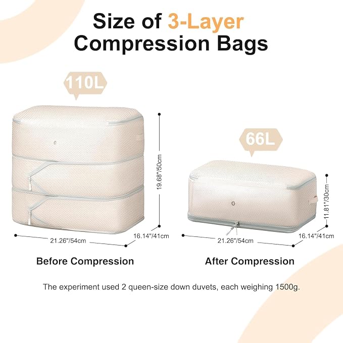 DIMJ Comforter Storage Bag - 110L Large Capacity Ultra Space Saving Self - Image 2