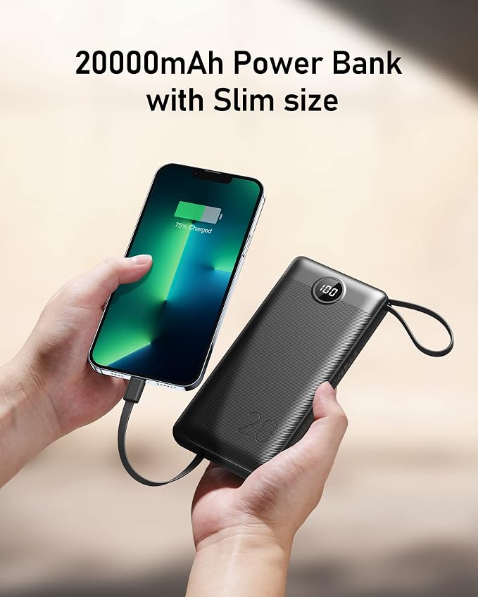 VEEKTOMX Portable Charger with Built-in Cables, 20000mAh Power Bank - Image 7