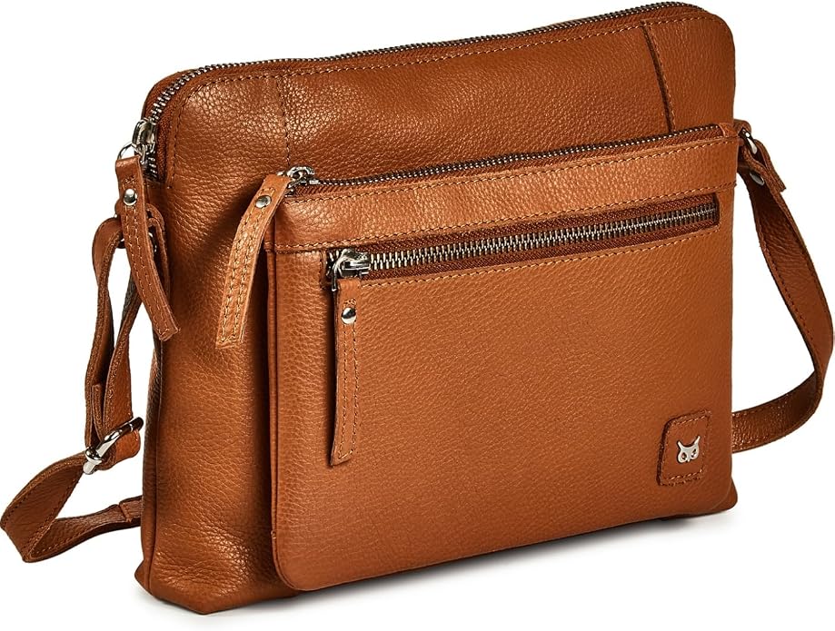 Wise Owl Accessories Small Soft Pebbled Real Leather Crossbody Handbags Purses by WiseOwlAccessories
