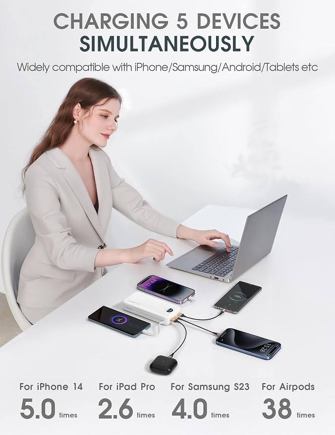 Portable Phone Charger, 20000mAh 22.5W Type C Charger Fast Charging - Image 5