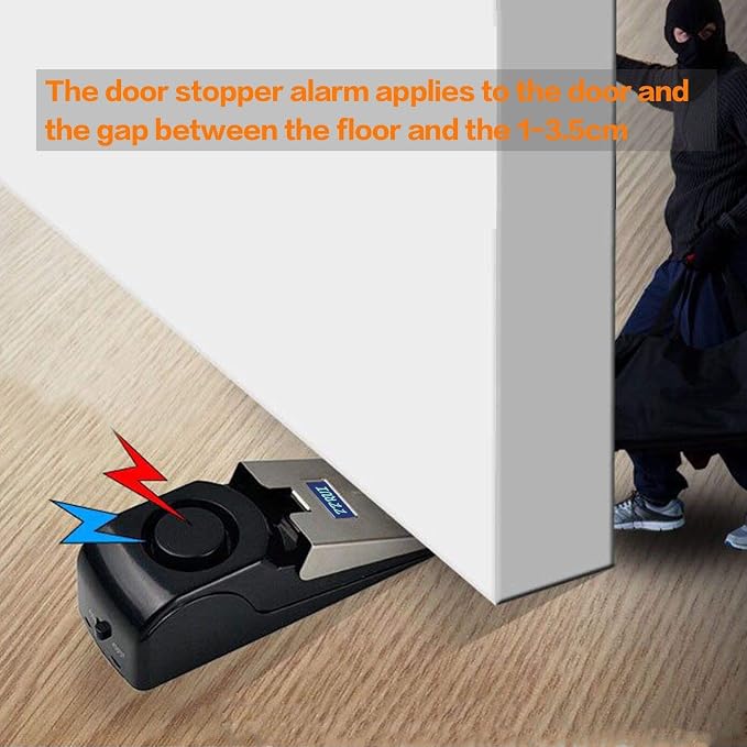 ZZRUI Door Stop Alarm with 120dB Siren, Portable Wedge Door Stopper Security - Image 3