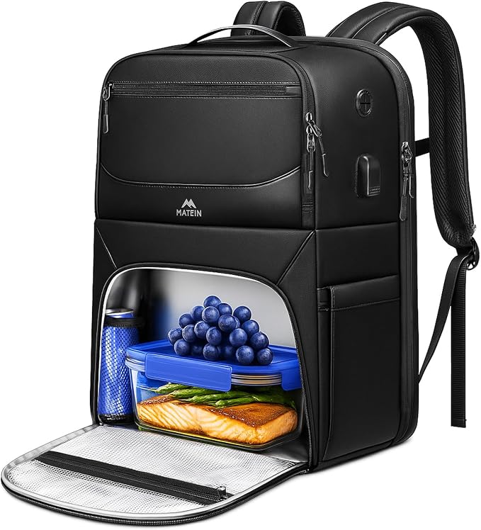 MATEIN Work Backpack with Lunch Compartment, Waterproof PU-coated Meal Prep - Image 9
