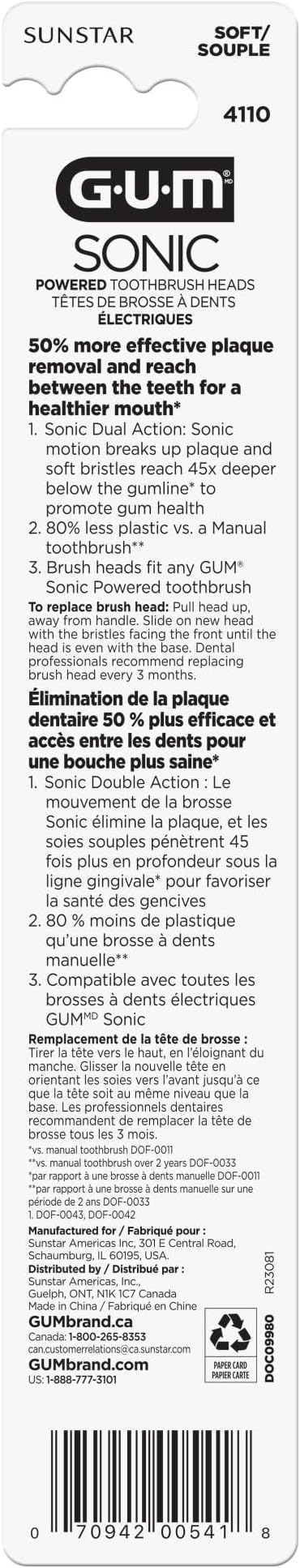 GUM Sonic Powered Toothbrush, Tapered Bristles Clean Below The Gumline - Image 9