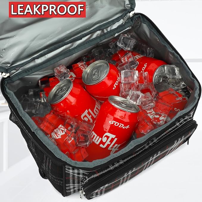 FlowFly Double Layer Cooler Insulated Lunch Bag Adult Lunch Box Large Tote Bag - Image 4