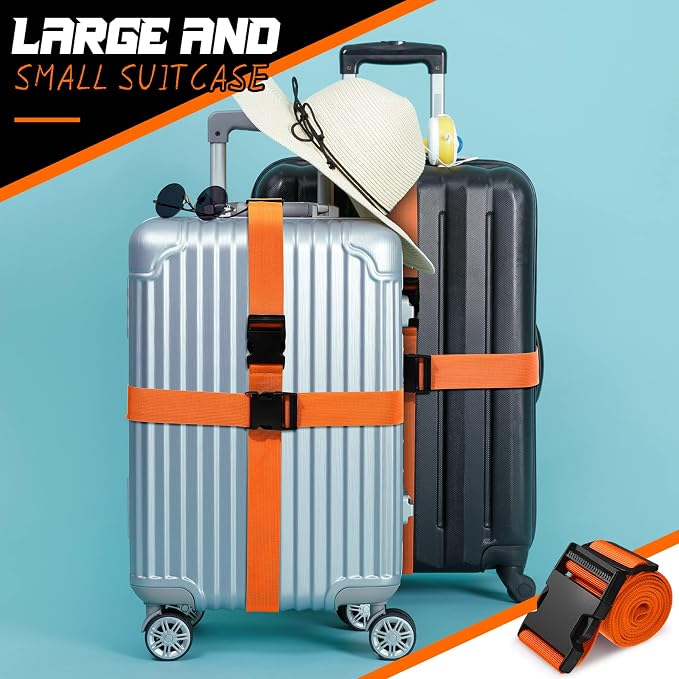 Eccliy 12 Pack Luggage Straps Suitcase Belts Wide Adjustable Packing Straps - Image 3
