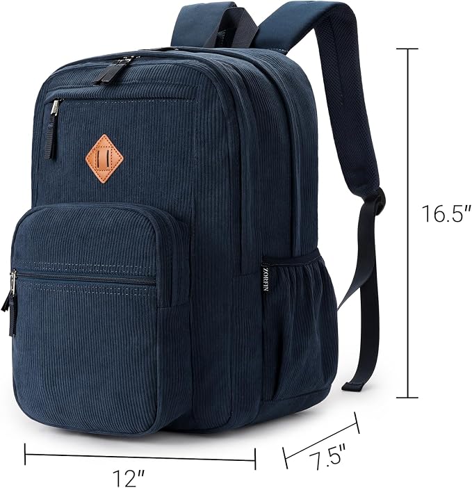 ZORFIN 26L Backpack for College, and Travel: Corduroy Bookbag - Image 3