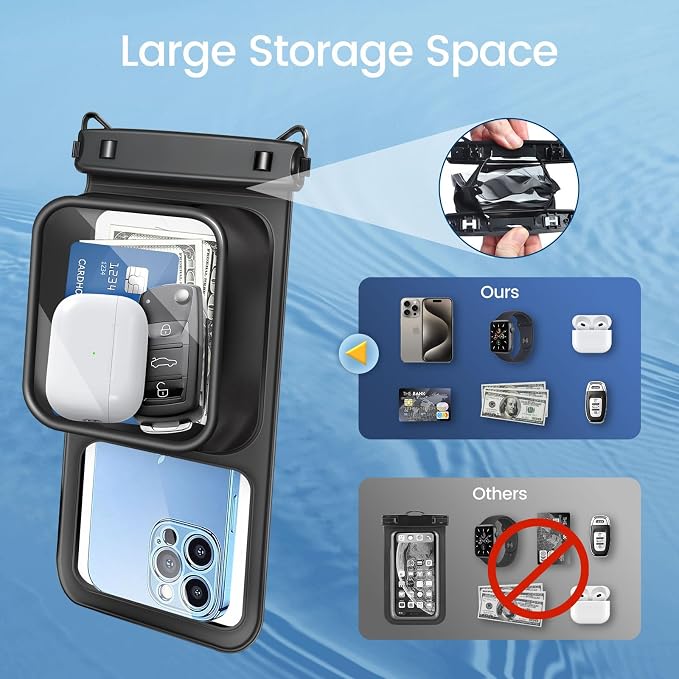 Niveaya [Floatable Floating Waterproof Phone Pouch 2 Pack-Up to 8.5", Large - Image 3
