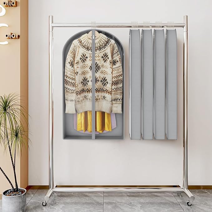 Zilink 40" Suit Bags for Closet Storage Clear Mink Coat Storage Bag Hanging - Image 4